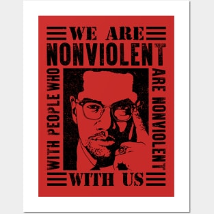 BLM Built by Black Malcom X T-Shirt Posters and Art